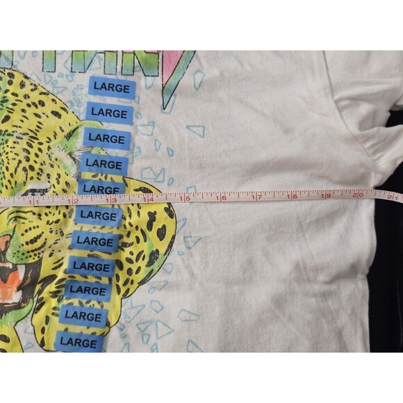 Def Leppard Rock of Ages Tee LG White Leopard Graphic Tour Band Shirt Retro 80s - Picture 6 of 8